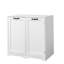 Armoire à linge avec portes et tablette, panier à linge inclinable, style autoportant, tablette réglable, blanc