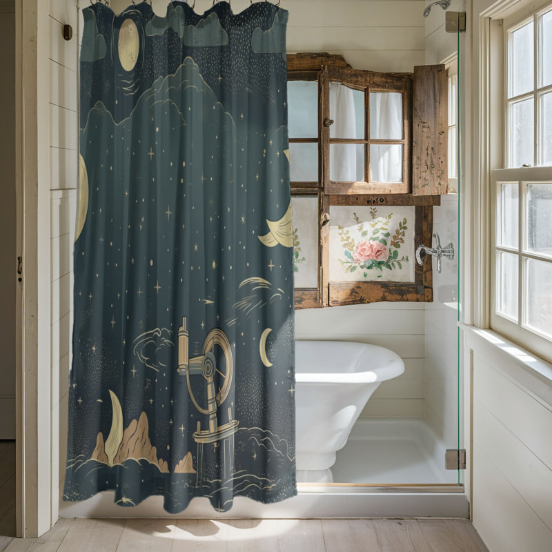 Miyuki Abstract Shower Curtain, 74"H x 71"W