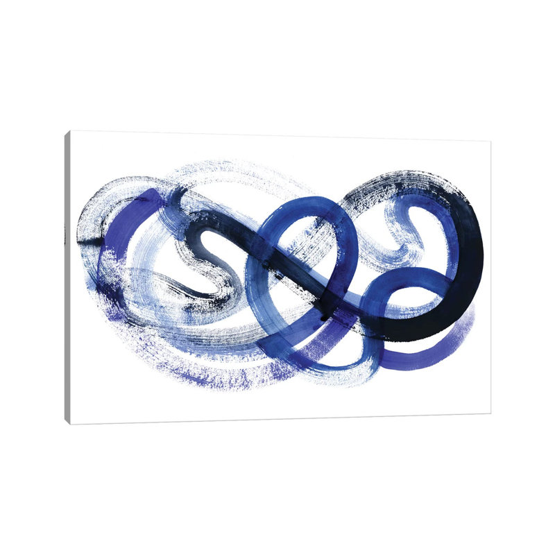 Blue Kinesis II by Grace Popp - Wrapped Canvas Painting, 20.5cm H x 31cm W