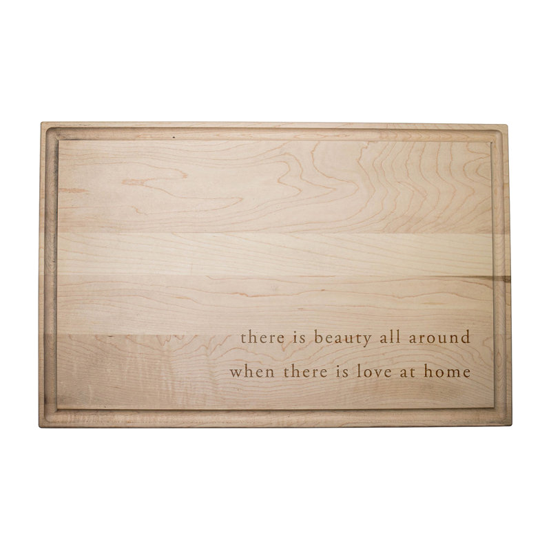 Premium Maple Wood Rectangular Cutting Board with Engraved Design