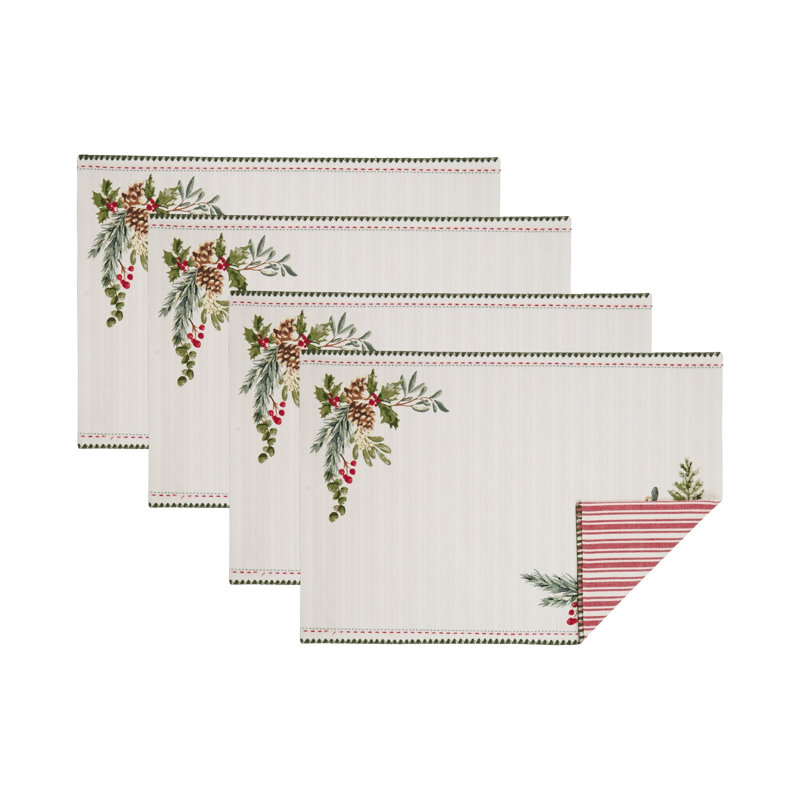  Ensemble de napperon imprimé Boughs of Holly / 4