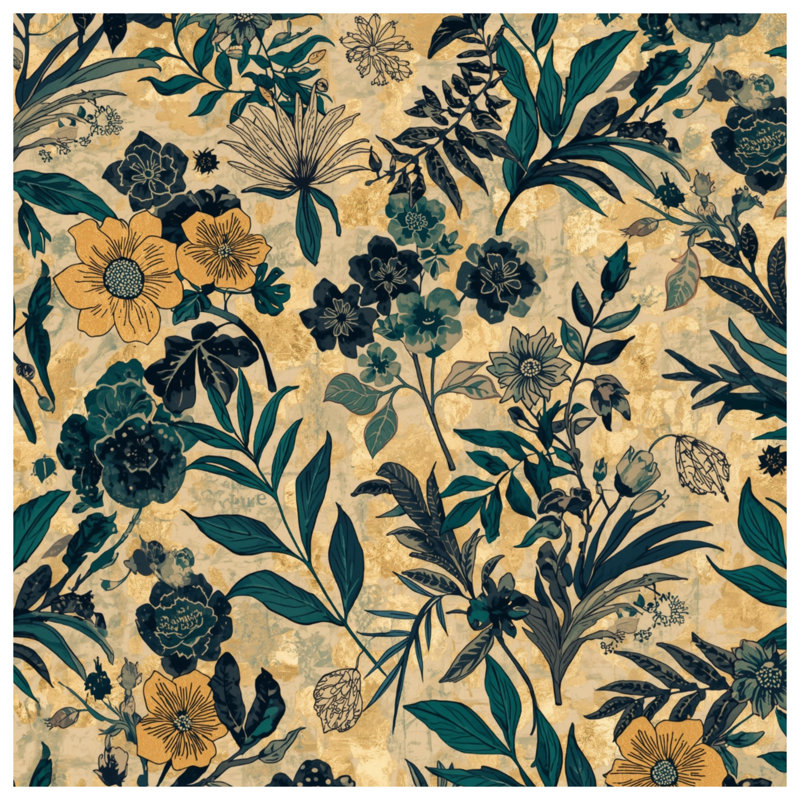 Édredon Botanical Floral Illustration, Simple extra long