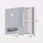 Armoire à pharmacie, miroir, deux tablettes extérieures, armoire à une porte, trois tablettes intérieures-238263242