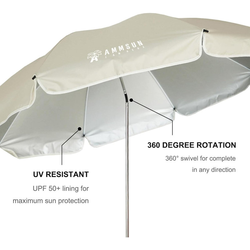 Parasol avec pince universelle et réglable, Beige