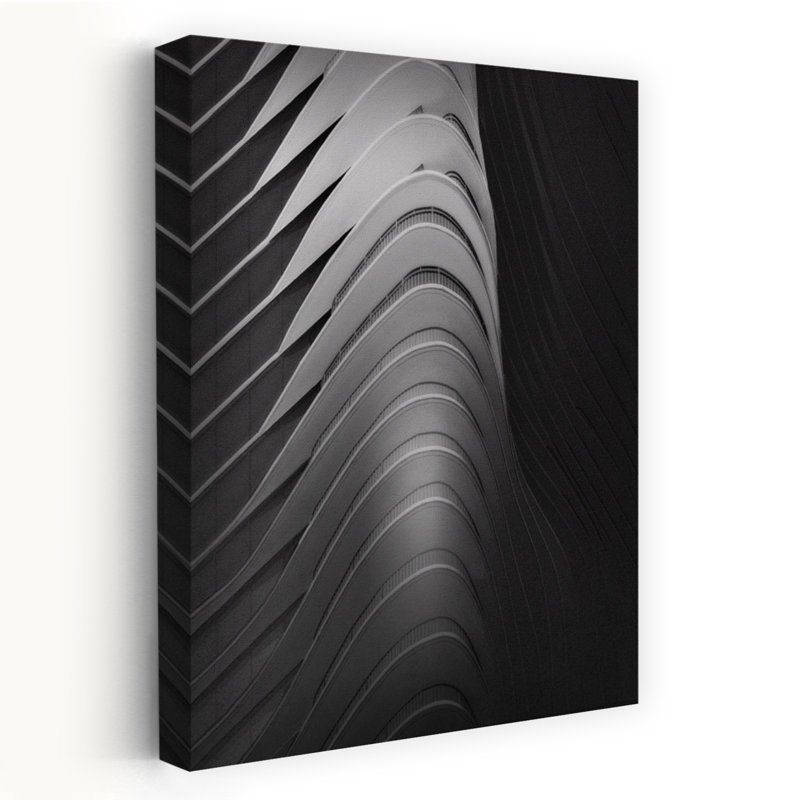«Curves», art géométrique abstrait contemporain, art mural urbain, H 36 po x l 24 po