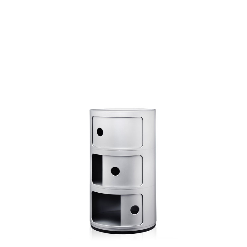 Componibili Round Modular Stacking Units, Silver, 3