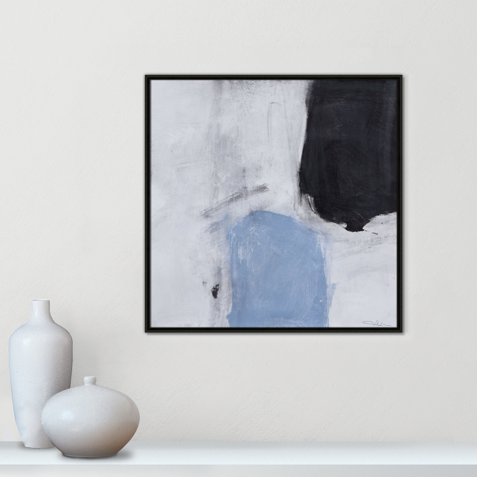 From Powder Blue to Onyx Print, 31.5" H x 31.5" W, Espresso