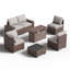 Ensemble de meubles de patio 7 pièces avec foyer au gaz propane de 44 po, ensemble de conversation pour jardin, patio, cour arrière-852036727