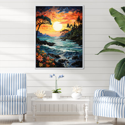 «Bellarae Coastaltropical Tropical Paradise Pointillism I», reproduction sur toile