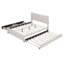 Lit plateforme tapissier avec 2 tiroirs et 1 lit gigogne, tête de lit classique-1856837158-1856837161