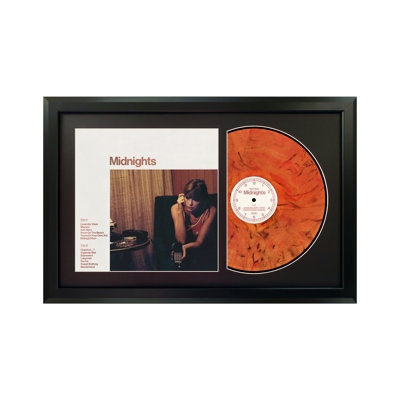 Taylor Swift «Midnights», art mural encadré disque de lune sanglante, présentation de la couverture d'un album LP, décor de souvenirs de musique, cadeau unique pour les amateurs de vinyle