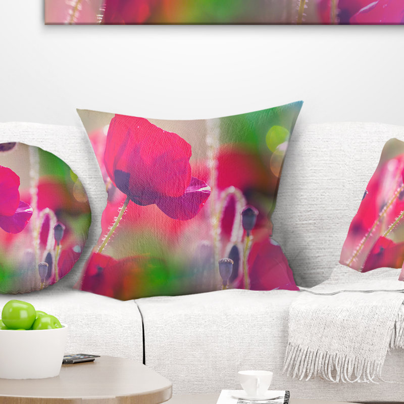 Coussin de fleurs à fermeture florale, 16 po x 1 po, Coussin décoratif