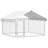 vidaXL Dog Kennel Silver Galvanized steel, polyethylene Large Dog Kennel 78.7" x 78.7"  x 59.1"-102400681
