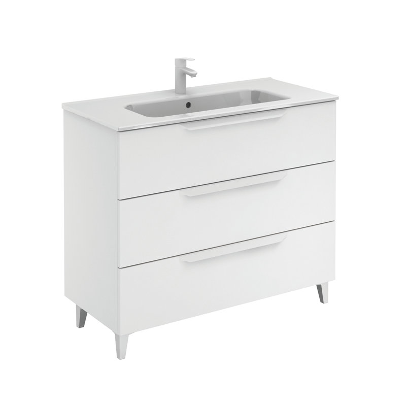 Ensemble de meuble-lavabo simple 40 po, Blanc mat