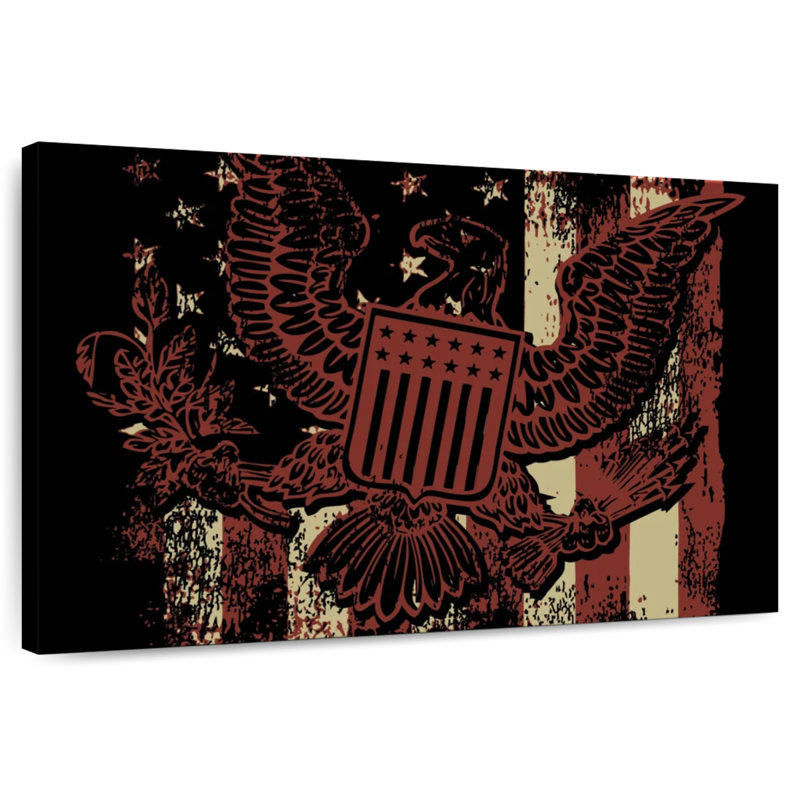 Brampt American Flag Grunge Eagle, 34" H x 51" W