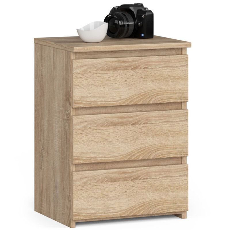 Romail 40cm W Particle Board Bedside Table, Natural