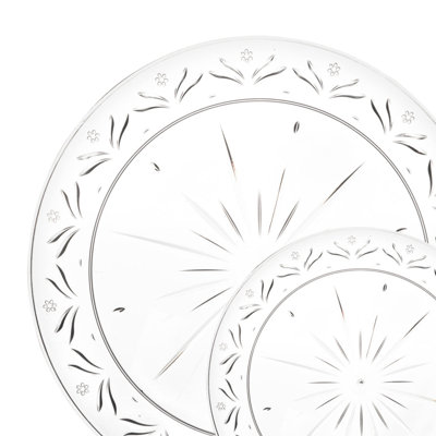 70 personnes assiettes en plastique transparentes rondes Ecoqualité avec design en cristal 70 invités