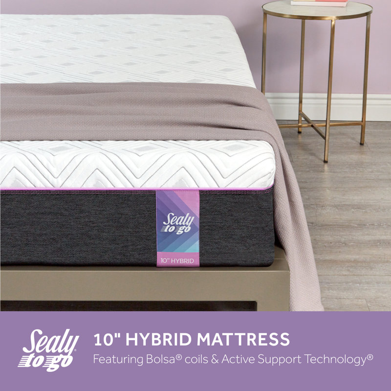 Sealy to Go 10” Medium Hybrid Mattress in a Box, Full
