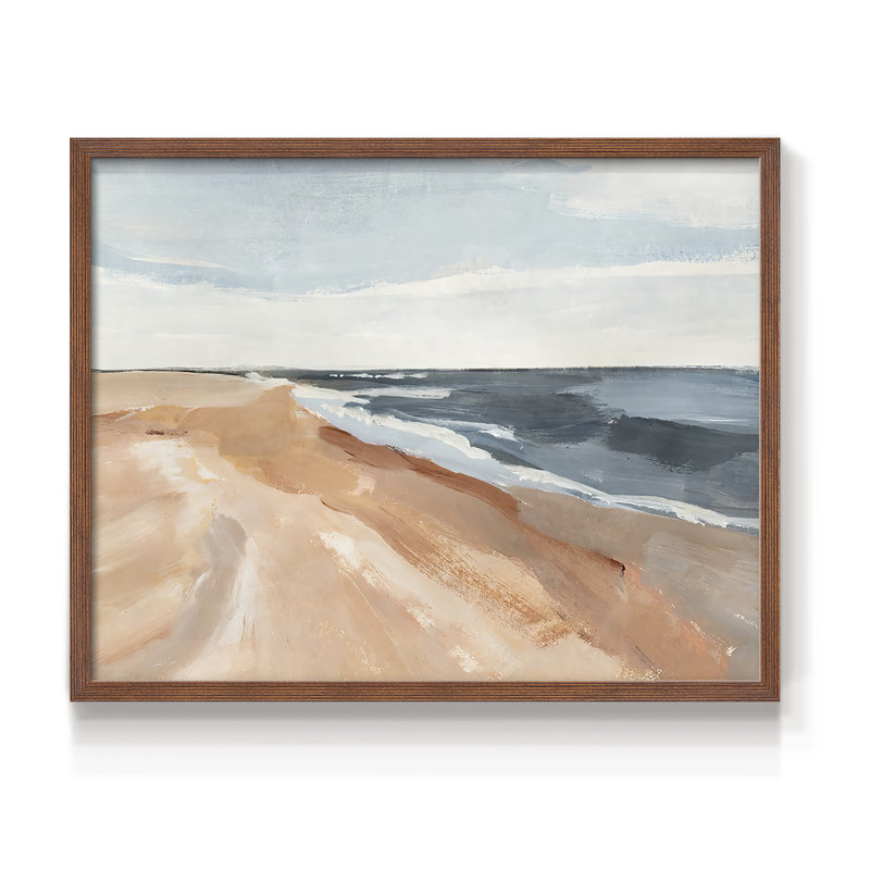 Salvo Beach II - Reproduction encadrée - Restickable, H 16 po x l 20 po, Noyer