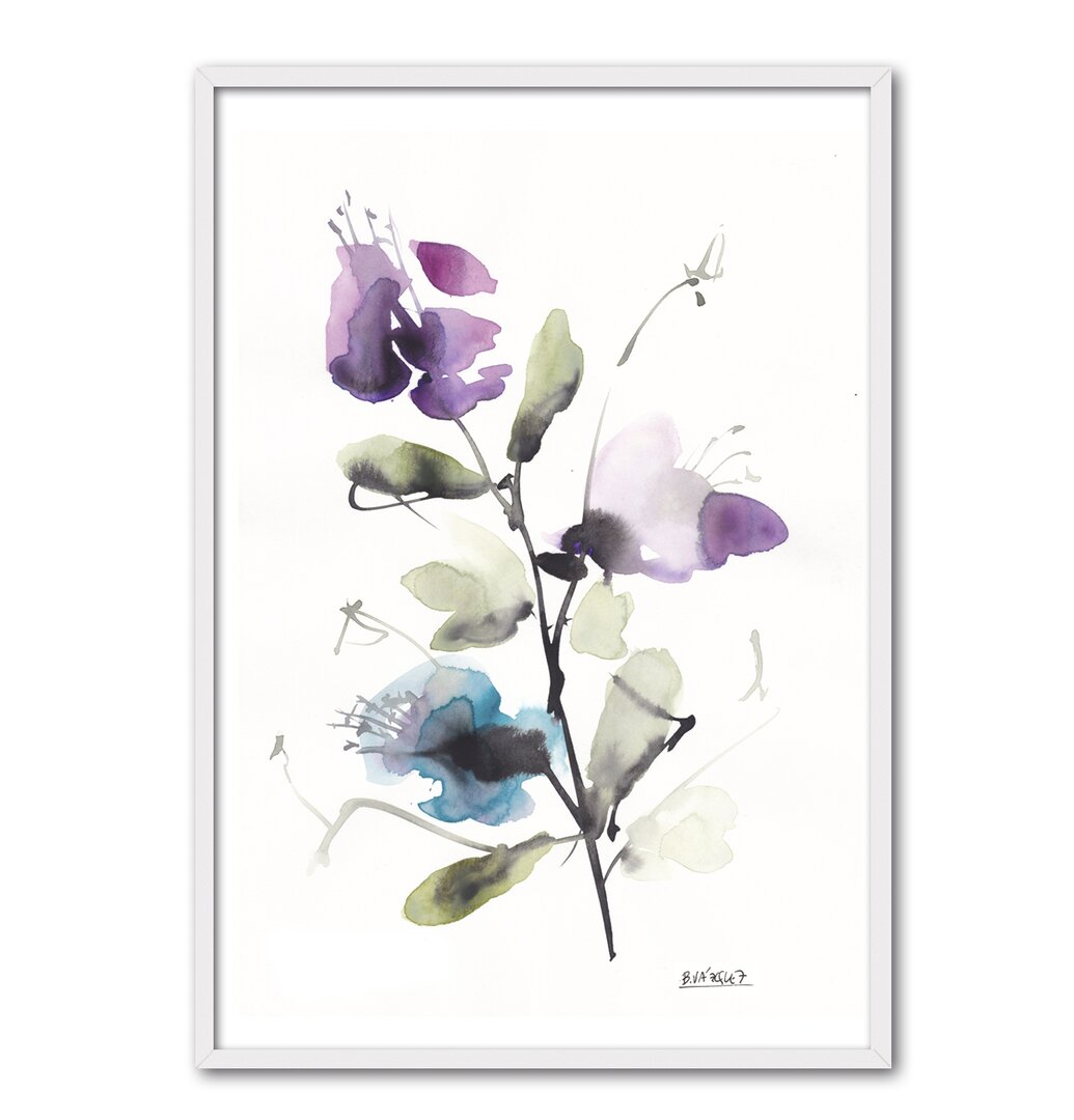 Gerahmtes Poster Flores Violetas von Bruno Vázquez