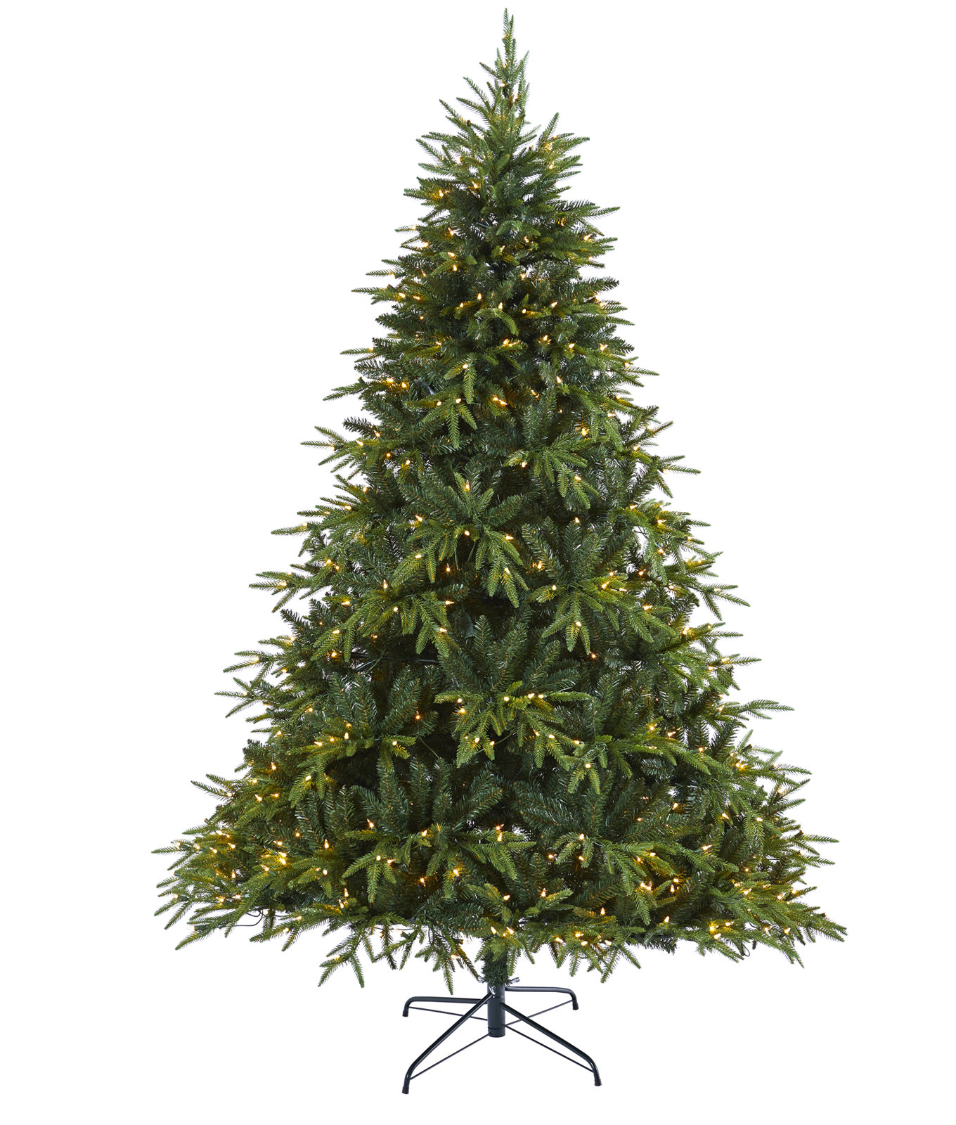 Green Lighted Artificial Christmas Tree, 7' H