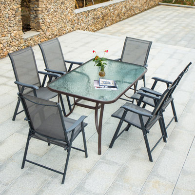 6 - Person Patio Dining Set with Rectangular Table