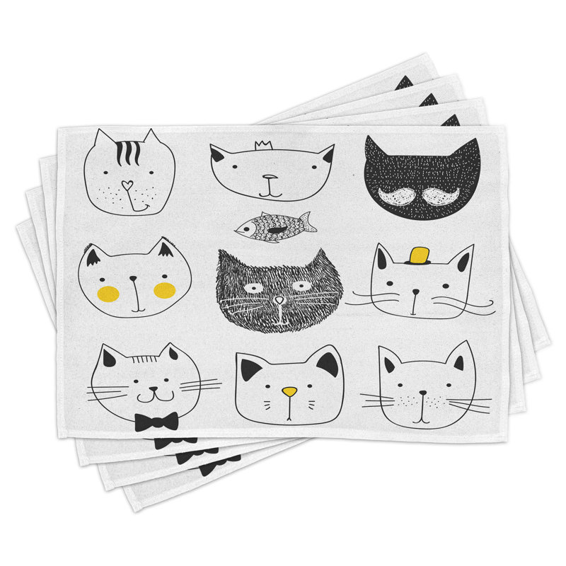 Ensemble de 8 napperons avec poisson East Urban Home Humor