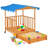 Freeport Park Okehampt 130Cm x 130Cm Wood Square Sandbox with Cover
