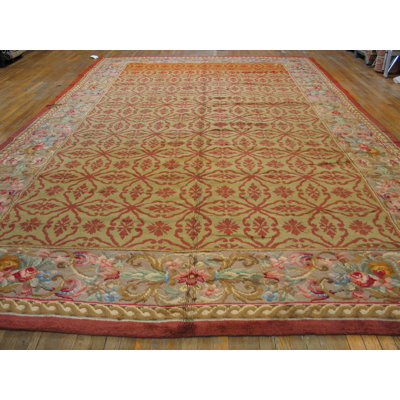 Tapis antique antique noué à la Savonnerie