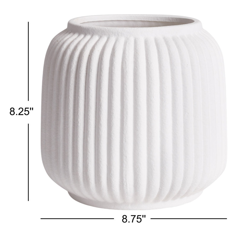 Galilee Terracotta Cachepot, 8.25" H x 8.75" W x 8.75" D