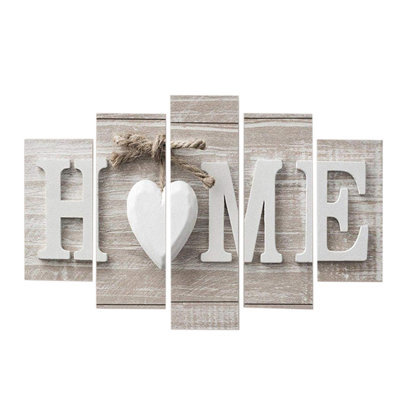 5Pcs Modern Fashion Wall Paintings Decor, Home Letter Love Canvas Print Wall Art