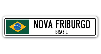 Panneau de signalisation en aluminium Nova Friburgo, Brésil