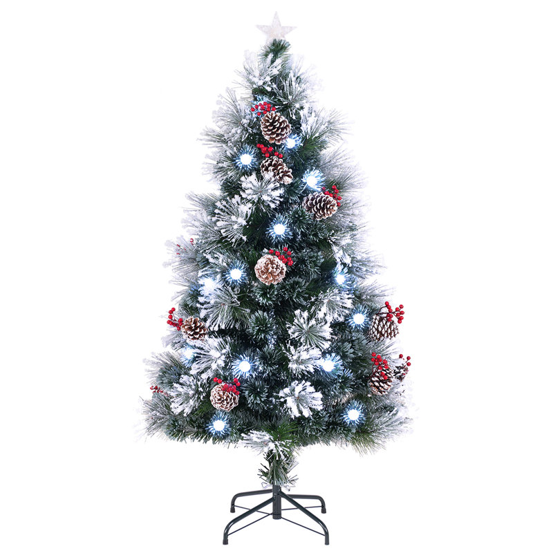5 pi Arbre de Noël en fibre optique avec étoile colorée, 5'