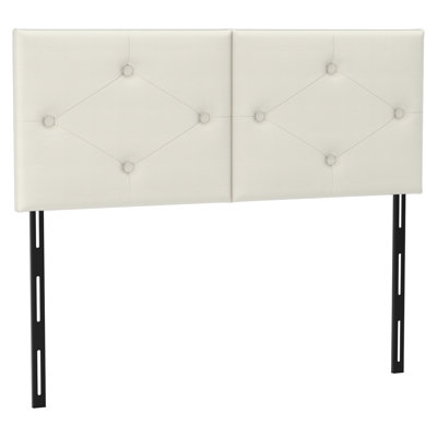 Upholstered Faux Leather Headboard,Sturdy Metal Legs,Tufted Upholstery Design by Winston Porter