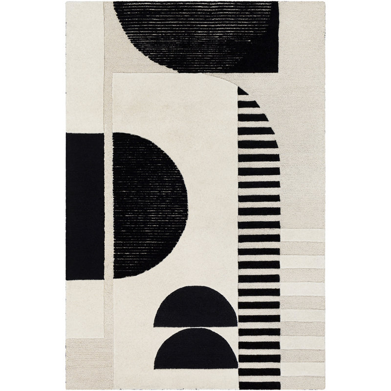 Brooklyn Geometric Wool Hand Made Area Rug, Rectangle 183 x 274 cm