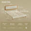 Structure de lit Delaylah, avec tête de lit tapissier ajustable en rotin, style bohème-1902812578