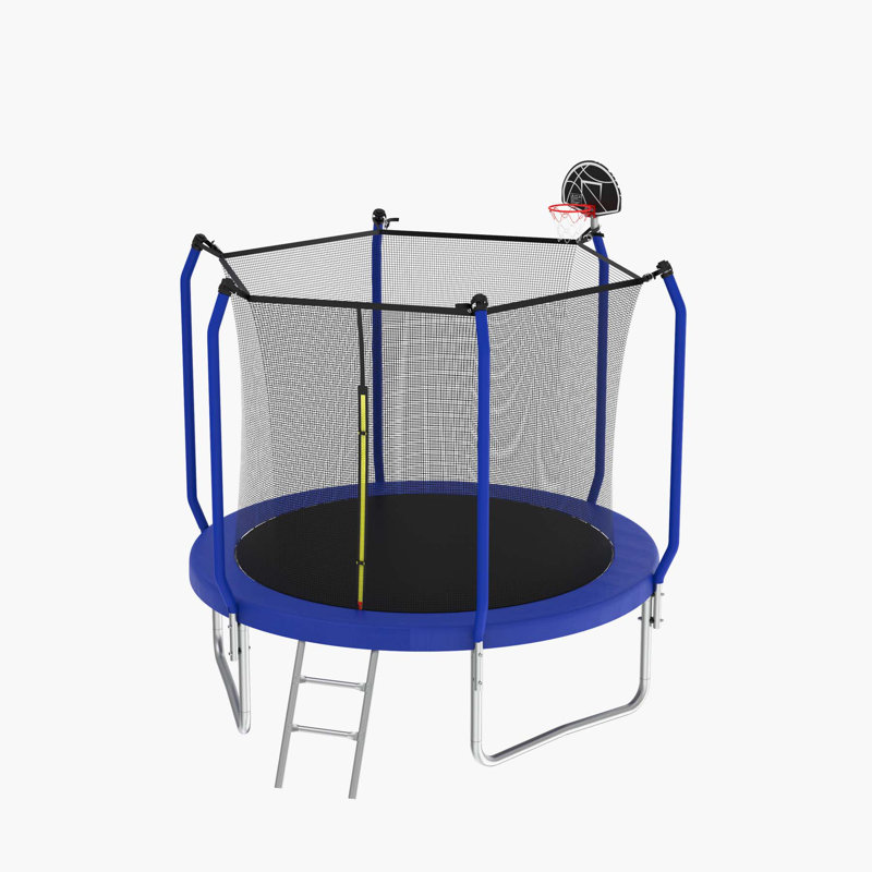 Trampoline de cour moderne de 8 pi avec enceinte sécuritaire Modern Luxury Furniture