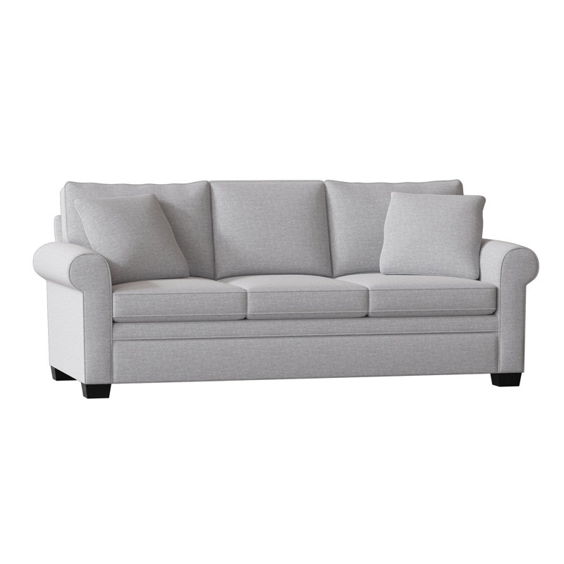 Quaker Upholstered 84'' Sofa, Espresso, Jango Snow
