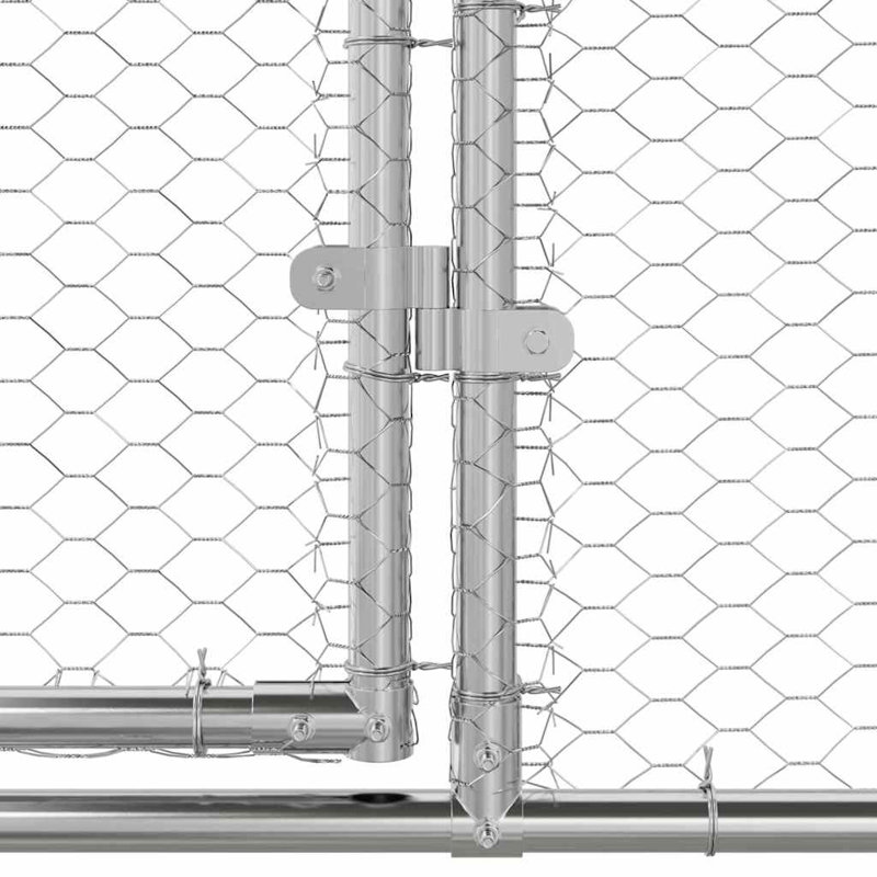  Cage à poulet en acier galvanisé argent 6,56 x 6,56 x 6,56 pi