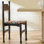 Chaise d'appoint noire à dossier solide (ensemble de 2)