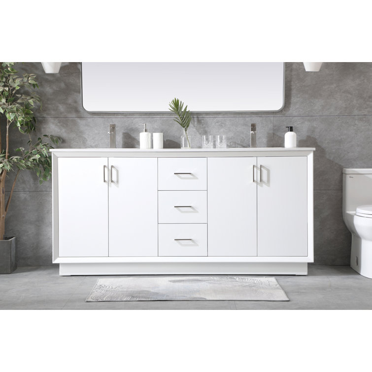 Hayes 72'' Double Bathroom Vanity with Engineered Marble Top