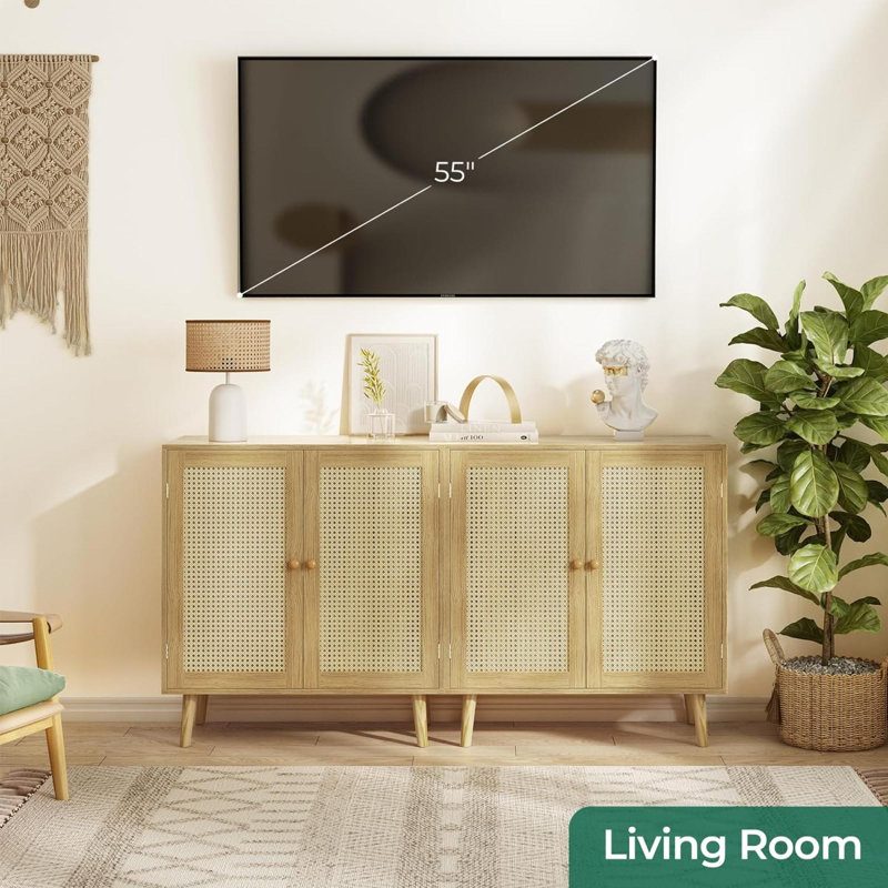 Cuadra Solid Wood Accent Cabinet, Natural