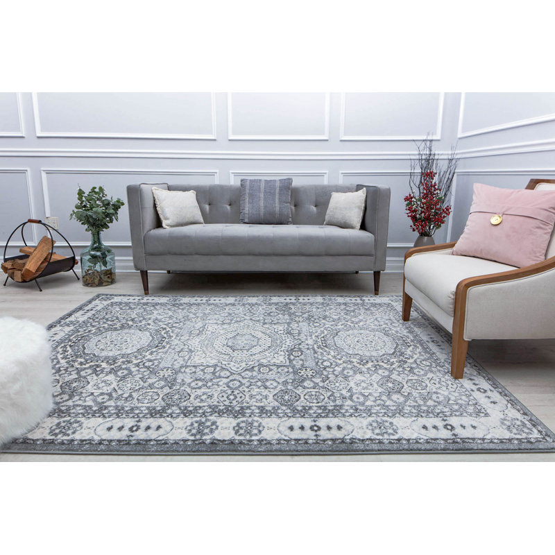 Tapis argenté Hailey, Rectangle 8 pi x 10 pi