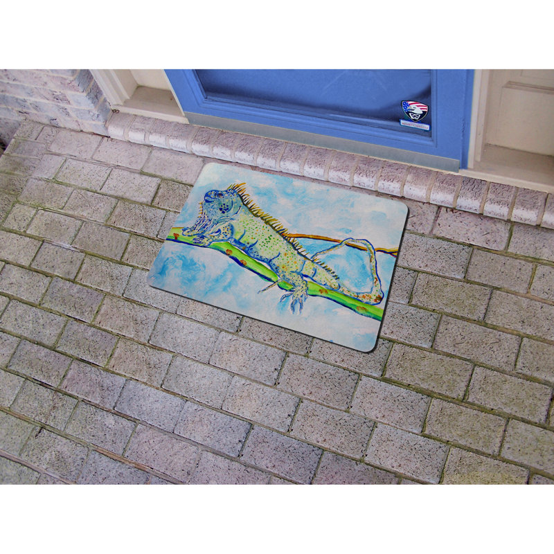 Tapis d'entrée / extérieur antidérapant Anna Iguana, Rectangle 1 pi 6 po x 2 pi 2 po