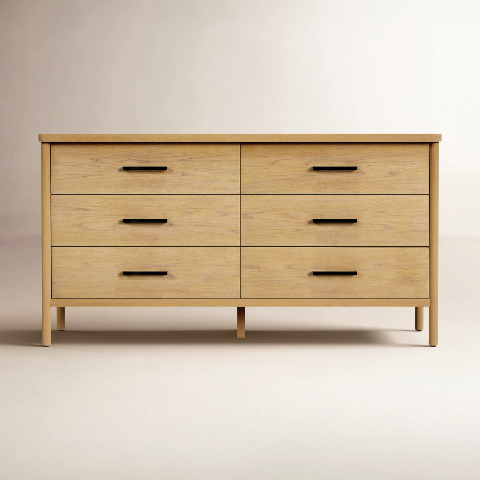 Hall 6-Drawer Dresser, Light Brown