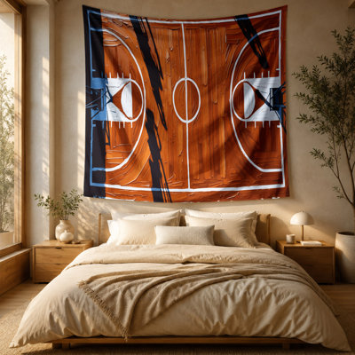 Tapisserie murale «Sports Basketball Court»