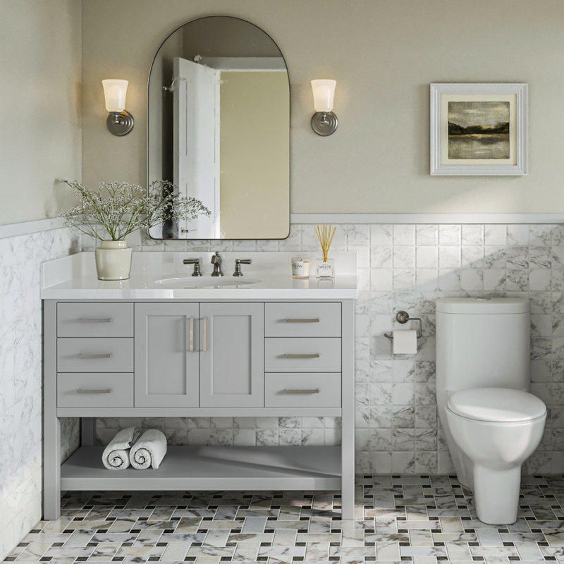 Magnolia Bath Vanity Rectangular Basin S049SWQ, Gray, Oval