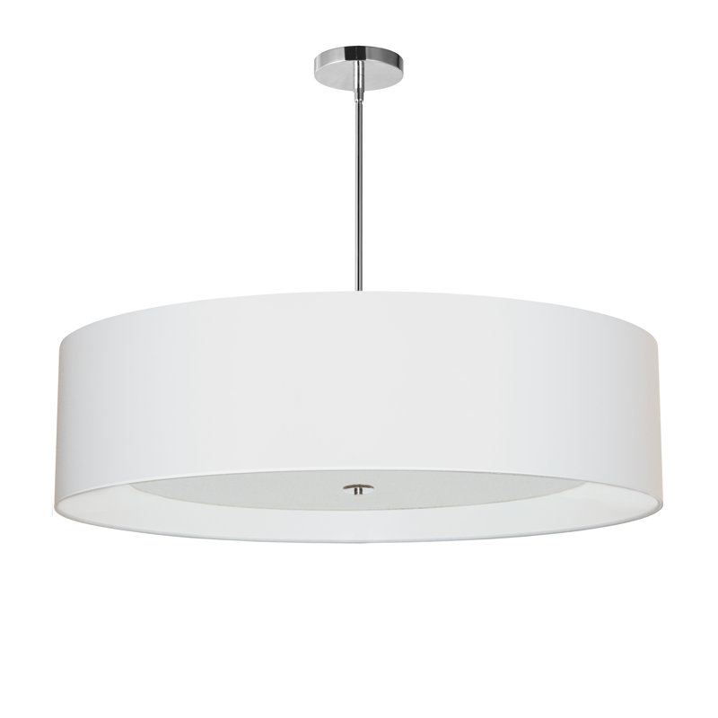Innsbrook - Light Polished Chrome Single Pendant, White, 10" H x 34" W x 34" D