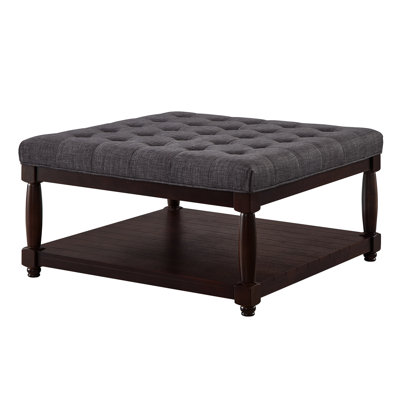 Spacious Upholstered Ottomans With Wood Storage For Home Dining