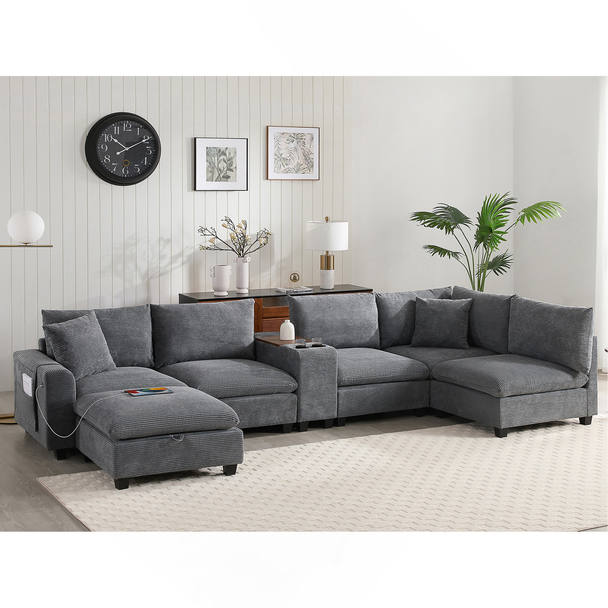 Latitude Run® 140'' Oversized Modular Sectional Sofa With Movable ...